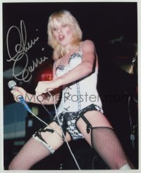 2j1075 CHERIE CURRIE signed color 8x10 REPRO still '80s the Runaways lead singer performing on stage