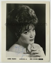 2j0982 CONNIE FRANCIS signed 8.25x10.25 music publicity still '60s when she worked at MGM Records!