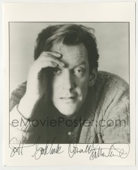 2j1112 DONALD SUTHERLAND signed 8x10 REPRO still '80s head & shoulders portrait with hand on head!