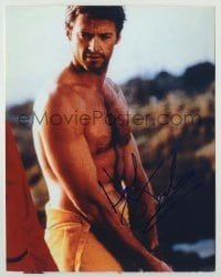 2j1157 HUGH JACKMAN signed color 8x10 REPRO still '00s great barechested close up from Swordfish!