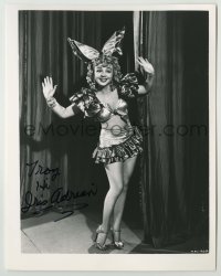 2j1161 IRIS ADRIAN signed 8x10.25 REPRO still '80s full-length backstage in sexy showgirl outfit!