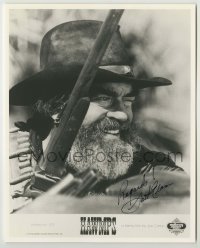 2j1167 JACK ELAM signed 8x10 REPRO still '80s great close up with rifle & cowboy hat from Hawmps!