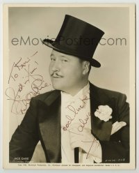 2j0536 JACK OAKIE signed 8x10 still '35 wonderful dapper portrait wearing top hat & tuxedo!
