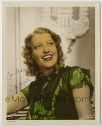 2j0552 JEANETTE MACDONALD signed color-glos 8x10.25 still '30s wonderful smiling c/u of the MGM star