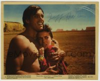 2j0553 JEFFREY HUNTER signed color 8x10 still #8 '56 barechested with Natalie Wood in The Searchers!