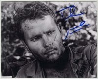 2j1201 JOHN SAVAGE signed 8x10 REPRO still '90s c/u wearing army jacket from The Deer Hunter!