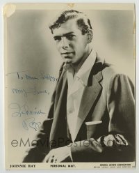 2j0991 JOHNNIE RAY signed 7.5x9.5 publicity still '50s great c/u when he worked for General Artists!