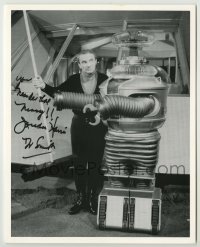 2j1205 JONATHAN HARRIS signed 8x10 REPRO still '90s as Dr. Smith with robot from Lost in Space!