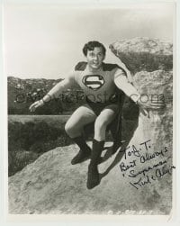 2j1224 KIRK ALYN signed 8x10 REPRO still '80s great full-length close up in costume as Superman!
