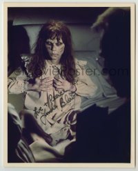 2j1242 LINDA BLAIR signed color 8x10 REPRO still '80s best close up in full Exorcist makeup!