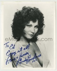 2j1243 LINDA LOVELACE signed 8x10 REPRO still '80s portrait of the sexy star wearing only a robe!