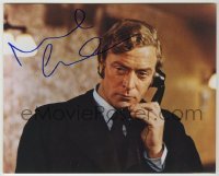 2j1264 MICHAEL CAINE signed color 8x10 REPRO still '90s great close up with phone from Get Carter!