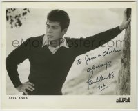 2j0992 PAUL ANKA signed 8x10 publicity still '66 the singing idol with Ashley Famous Agency!