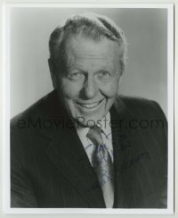 2j1287 RALPH BELLAMY signed 8x10 REPRO still '80s head & shoulders portrait late in his career!