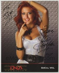 2j0996 SOCAL VAL signed color 8x10 publicity still '00s c/u of the sexy TNA wrestling announcer!