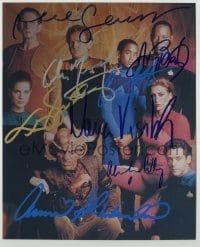 2j1335 STAR TREK: DEEP SPACE NINE signed color 8x10 REPRO still '96 by EIGHT of the top cast!