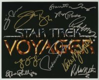 2j1016 STAR TREK: VOYAGER signed color 8x10 REPRO still '90s by TEN of the top cast members!