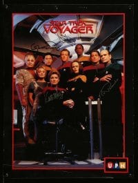 2j0702 STAR TREK: VOYAGER signed 18x24 commercial poster '90s by Mulgrew, Picardo, Wang, AND Russ!