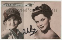 2j0118 DEBRA PAGET signed 4x6 arcade card '50s cool Then and Now portrait as a child & adult!