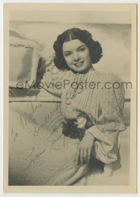2j0188 FRANCES LANGFORD signed 5x7 fan photo '30s great seated smiling portrait of the pretty star!