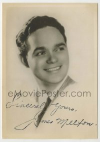 2j0195 JAMES MELTON signed 5x7 fan photo '30s great smiling portrait of the young radio star!