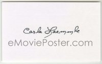 2j0756 CARLA LAEMMLE signed 3x5 index card '00s can be framed & displayed with a repro still!