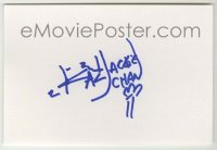 2j0765 JACKIE CHAN signed 4x6 index card '00s can be framed & displayed with a repro still!