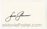 2j0767 JAMES GARNER signed 3x5 index card '00s with a photo and a biography!