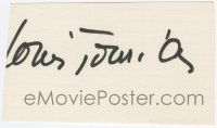 2j0778 LOUIS JOURDAN signed 3x5 index card '90s with a collector card and a biography!