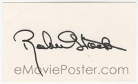 2j0788 ROBERT STACK signed 3x5 index card '90s with a collector card and a biography!