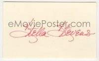 2j0792 STELLA STEVENS signed 3x5 index card '80s can be framed & displayed with a repro still!