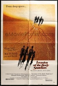 2j0155 INVASION OF THE BODY SNATCHERS signed advance 1sh '78 by Kevin McCarthy, cool artwork!