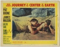 2j0335 JOURNEY TO THE CENTER OF THE EARTH signed LC #7 '59 by Arlene Dahl, on beach w/ James Mason!