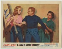 2j0343 LION IS IN THE STREETS signed LC #7 '53 by Anne Francis, who's about to attack Cagney & Hale!
