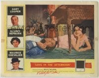 2j0345 LOVE IN THE AFTERNOON signed LC '57 by Billy Wilder, c/u of Gary Cooper & Audrey Hepburn!
