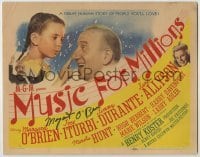 2j0232 MUSIC FOR MILLIONS signed TC '45 by Margaret O'Brien, she's c/u with Jimmy Durante's nose!