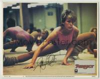 2j0366 PERFECT signed LC #5 '85 by Jamie Lee Curtis, sexiest close up in skimpy workout clothes!