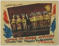 2j0401 THIS IS THE ARMY signed LC '43 by George Murphy, who's on stage with sexy chorus girls!