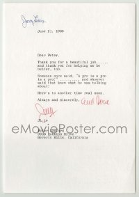 2j0032 JERRY LEWIS signed letter '68 to Peter Lawford thanking him for doing a beautiful job!