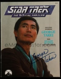 2j0096 GEORGE TAKEI signed fan club magazine '88 on the cover of the Official Fan Club publication!