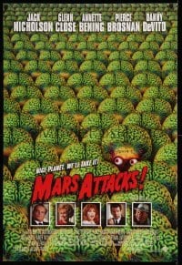 2j0681 MARS ATTACKS! signed int'l 1sh '96 by Pierce Brosnan, great image of alien brains, Tim Burton