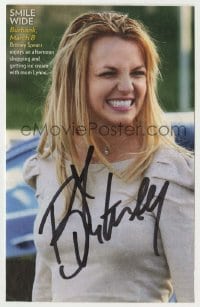 2j0126 BRITNEY SPEARS signed 4x6 cut magazine page '00s famous pop singer smiling wide in Burbank!