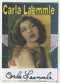2j0102 CARLA LAEMMLE signed 3x4 color copy '00s great sexy portrait + biography on the back!