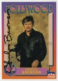 2j0831 CHARLES BRONSON signed trading card '91 from the Hollywood Walk of Fame set by Starline!