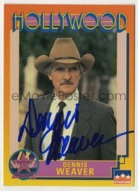 2j0841 DENNIS WEAVER signed trading card '91 from the Hollywood Walk of Fame set by Starline!