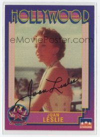 2j0876 JOAN LESLIE signed 3x4 trading card #202 '91 great portrait of the pretty Hollywood actress!