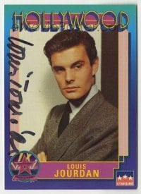 2j0899 LOUIS JOURDAN signed trading card '91 from the Hollywood Walk of Fame set by Starline!