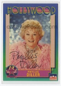 2j0934 PHYLLIS DILLER signed 3x4 trading card #215 '91 glamorous portrait of the comedienne!