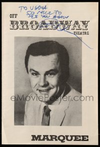 2j0090 BOB CRANE signed playbill '78 when he appeared on stage in his play Beginner's Luck!