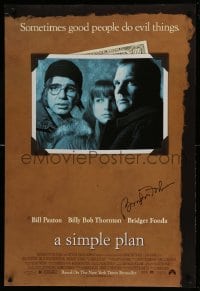 2j0693 SIMPLE PLAN signed DS 1sh '98 by Bridget Fonda, who's with Bill Paxton & Billy Bob Thornton!